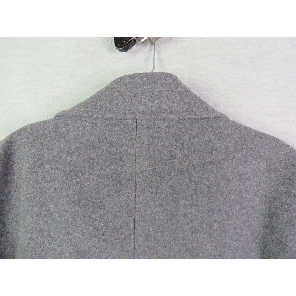 Lands End Womens Coat 10 Gray Wool Pea Coat Double Breasted Long Sleeve Classic - Picture 10 of 10
